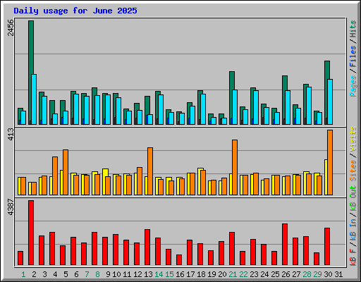 Daily usage for June 2025