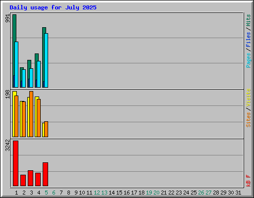 Daily usage for July 2025