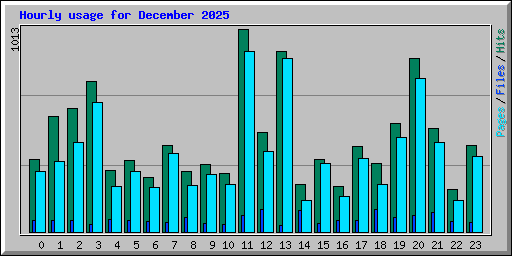 Hourly usage for December 2025